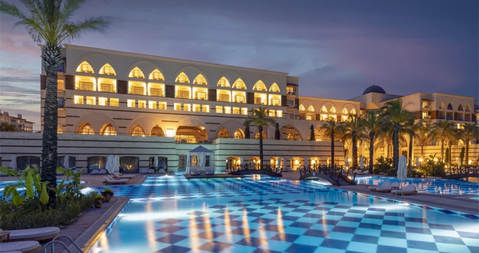 Kempinski the Dome Hotel Belek, pool by night