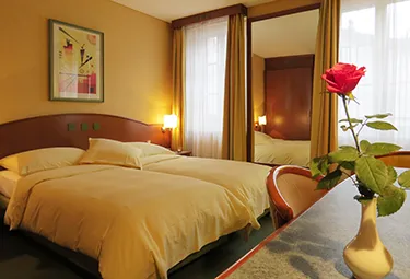 Hôtel du Port Lausanne Doppelzimmer Stadtsicht
